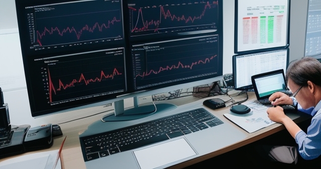 A trader's strategy session.