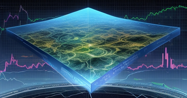 Depict a digital landscape symbolizing technological innovations in crypto.