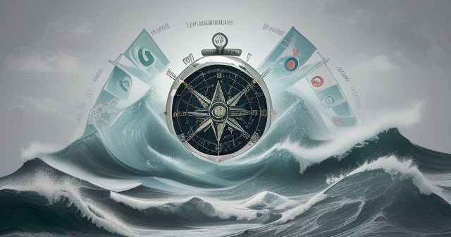 A trader analyzing graphs amidst stormy weather