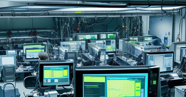 A technician analyzing data on a computer