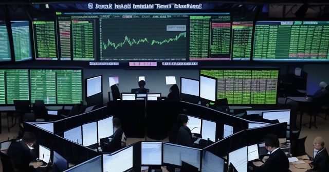 A modern office space with trading technologies