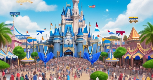 A vibrant streaming scene with Disney+ content in foreground