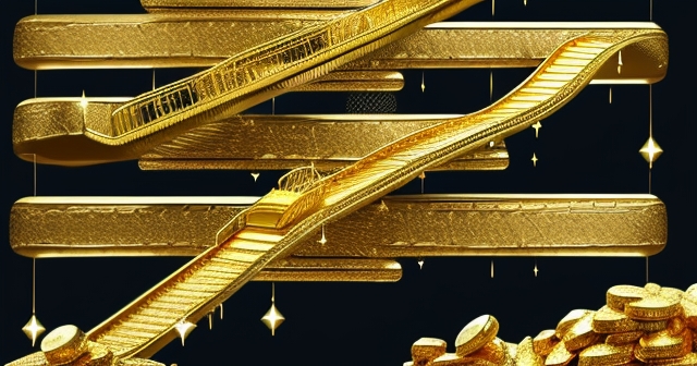 gold bars on a rollercoaster