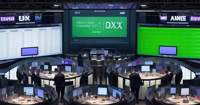 An abstract representation of the DAX index with fluctuating lines