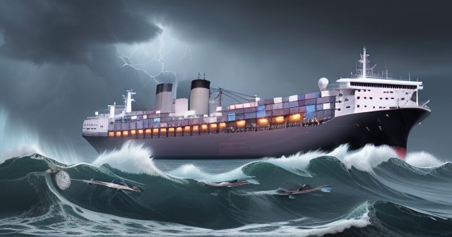 financial charts over turbulent seas