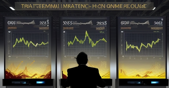 Graphs depicting market volatility with metals depicted artistically