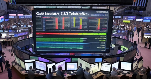 bustling exchange floor with activity