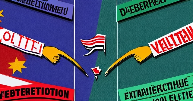 abstract political landscape with election symbols