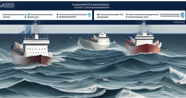 stormy sea with a strong ship navigating
