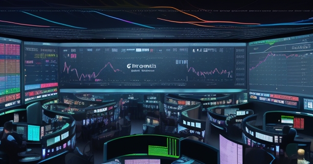 financial market landscape with graphs
