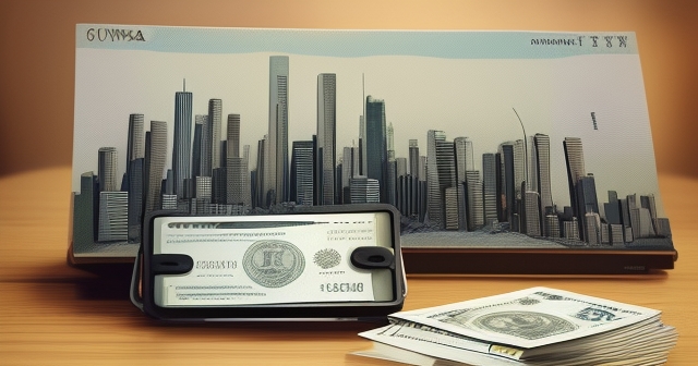 A modern city skyline representing US and Canada