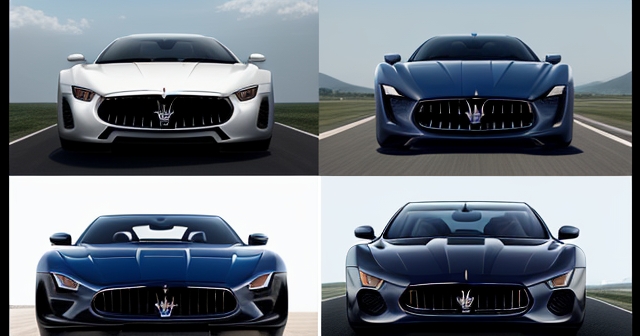 Maserati logo against skyline
