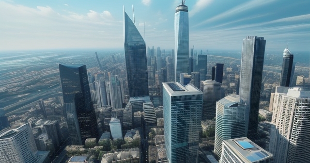 modern financial skyscrapers