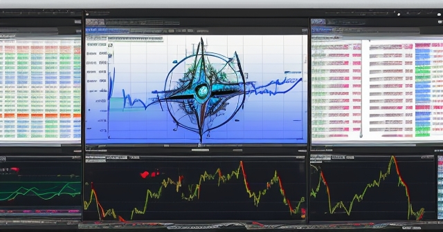 Technical analysis setup in a trading room