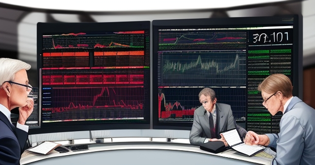 a bustling forex market scene