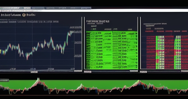Financial graphs depicting volatility