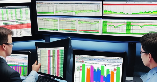 A group of traders monitoring market screens.