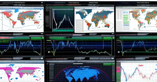 A dynamic foreign exchange market scene with traders at work.