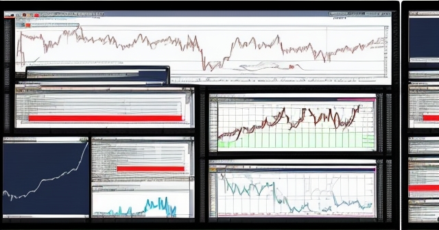 A detailed illustration of a trader analyzing the stock market with charts and graphs