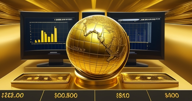 A globe with golden textures representing global gold trade