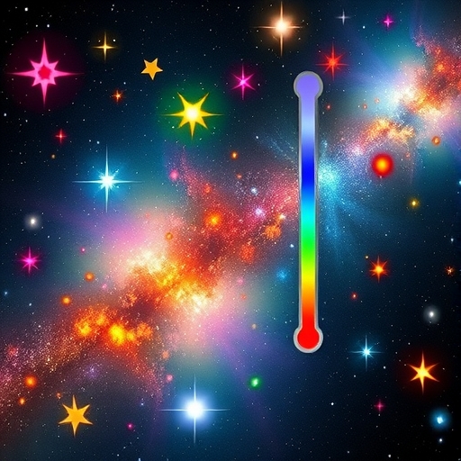 A vibrant night sky filled with various colored stars shimmering in different hues