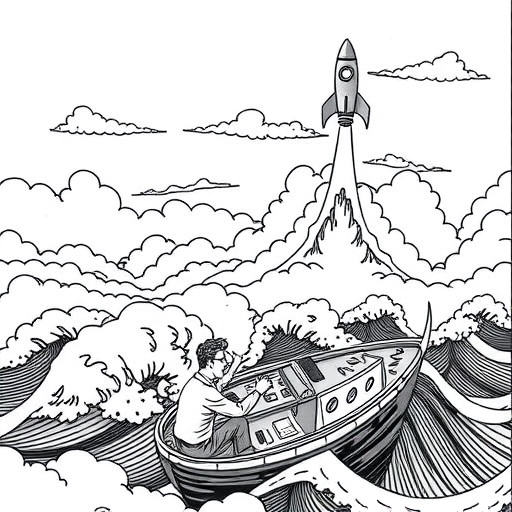 A navigator charting a course through stock market waves