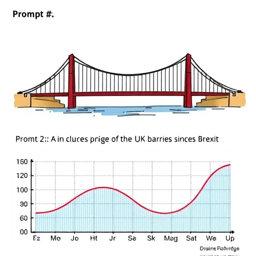 An illustration showing a bridge symbolizing trade barriers post-Brexit
