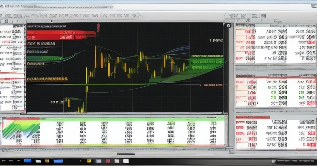 A detailed candlestick chart with vibrant colors