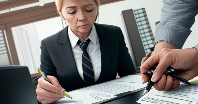 A loan agreement signing.