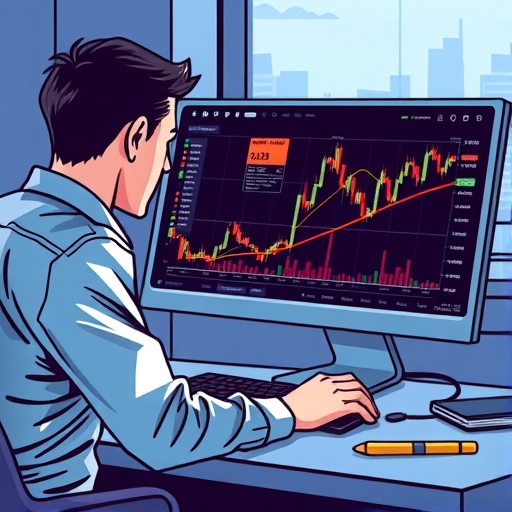 Analyst examining technical patterns on a computer