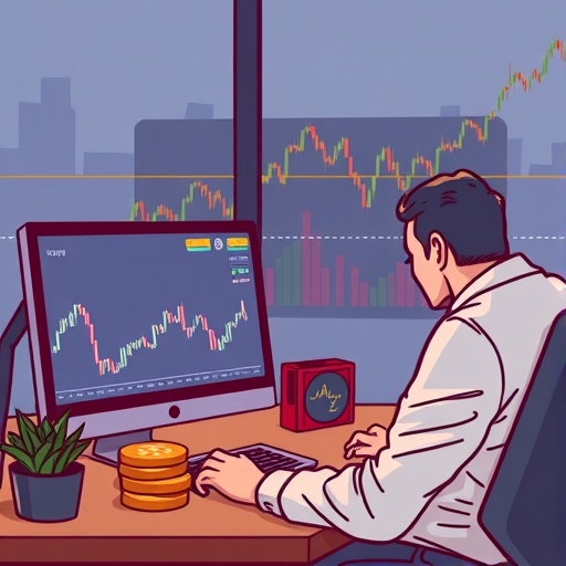 Financial market landscape with bullish trends