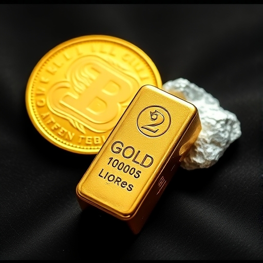 An artistic comparison of gold and silver bars side by side with a contrasting backdrop.
