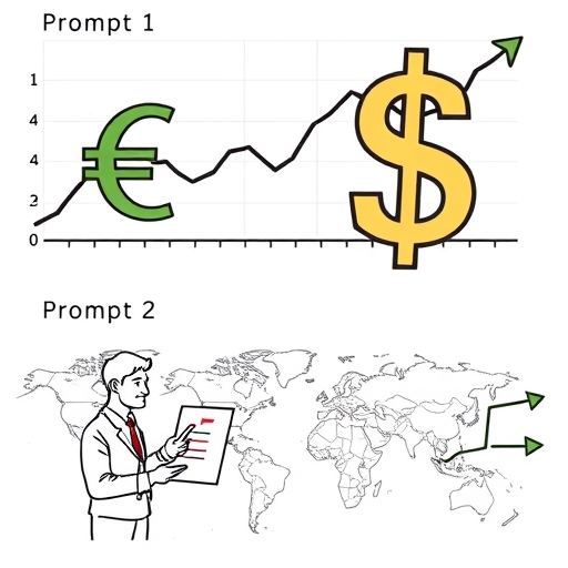 An illustration depicting currency trading amidst global economic shifts