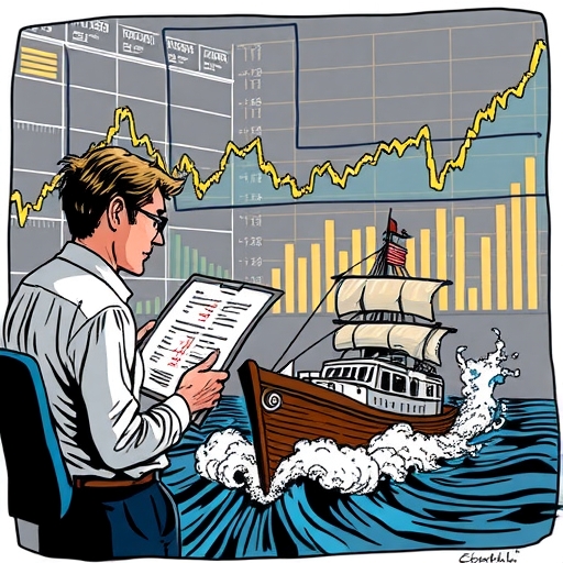 An investor analyzing stock charts with bond yield graphs in the background