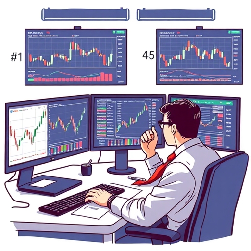 a trader using advanced trading tools on multiple screens