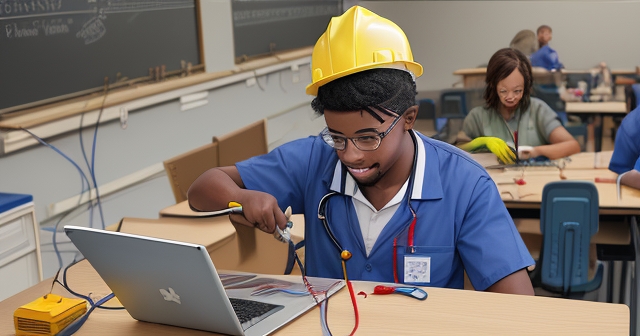 A cheerful graduate celebrating their new certification in trades