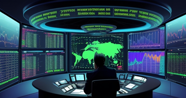Conceptual art of the financial landscape with dynamic elements