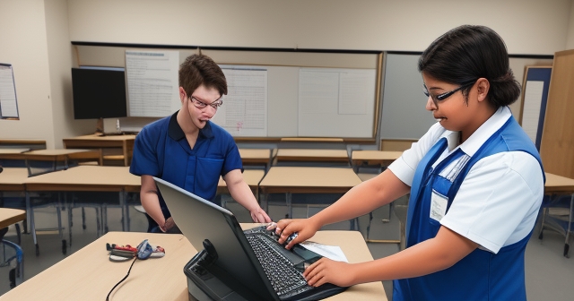 A group of diverse students engaged in hands-on vocational training