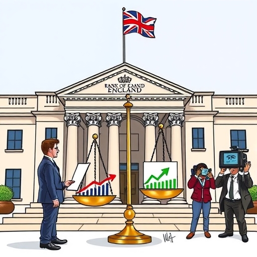 A scale balancing inflation and economic growth symbols.