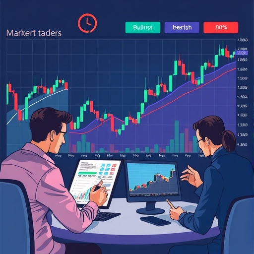 Market moods with bullish and bearish sentiment graphs