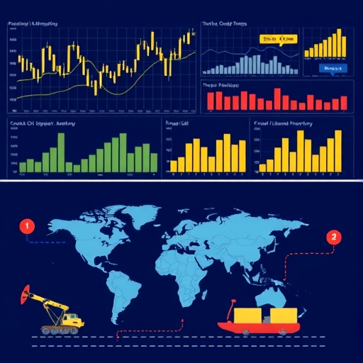 Global oil supply chain illustrating production and transportation