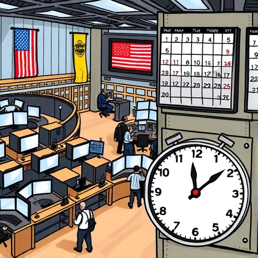 A calendar marked with U.S. stock market holidays