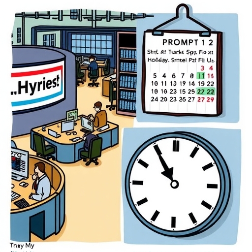 A visual representation of trading hours on a clock