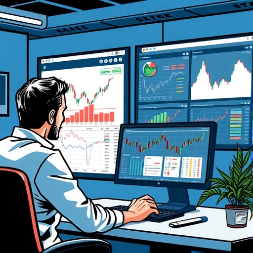 Conceptual illustration of trading leverage and risk management