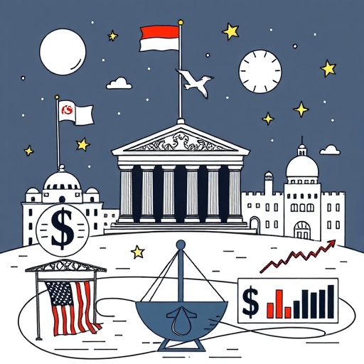 Symbolic representation of tariffs impacting trade dynamics