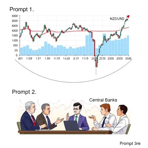 Artwork depicting traders analyzing currency trends.