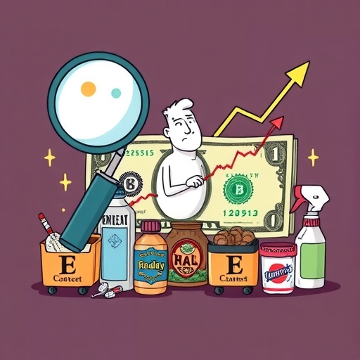 Cartoon of a worried investor watching market changes