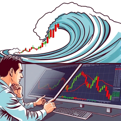 A dynamic ocean wave representing financial momentum.