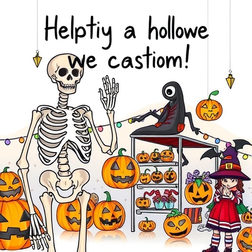 Colorful Halloween decorations showcasing consumer excitement.