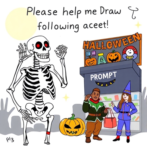 A spooky skeleton eagerly counting down to Halloween.